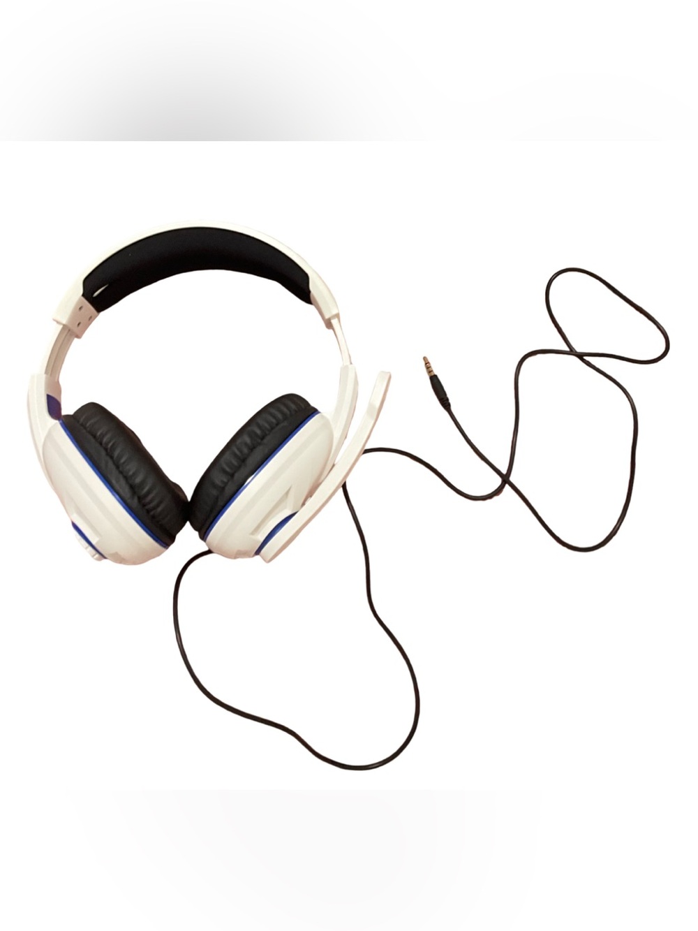 Wired Gaming Headset with Microphone White Blue 3.5mm